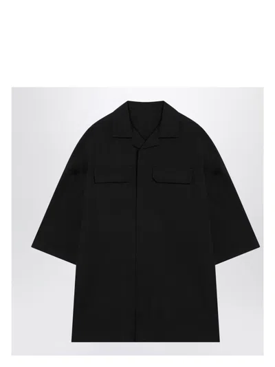 Rick Owens Men's Shirt With Short Sleeves In Black
