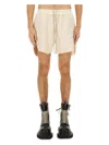 Rick Owens Frayed Hem Cotton Canvas Runway Boxers In Ivory