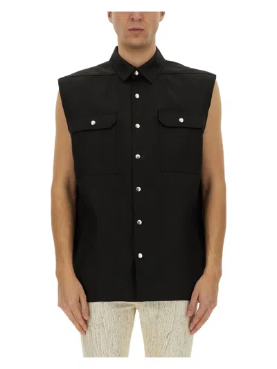 RICK OWENS MEN'S SLEEVELESS OUTERSHIRT JUMBO