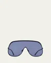 Rick Owens Men's Solid-frame Shield Sunglasses In Blktem/blklen