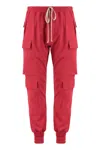 Rick Owens Cargo Pocket Drawstring Trousers In Red