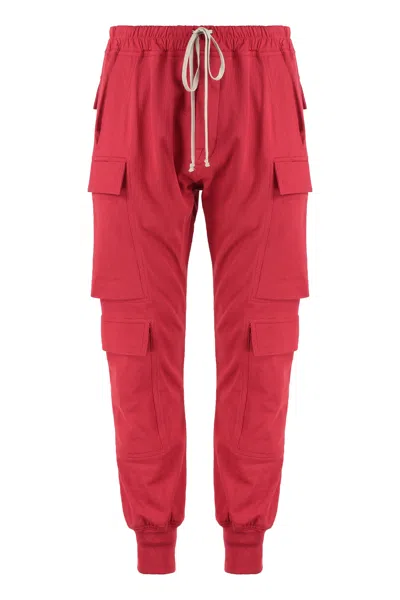 RICK OWENS RICK OWENS MEN'S STRETCH COTTON TRACK PANTS WITH RIBBED ANKLE CUFFS