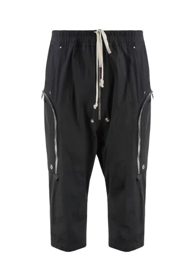 RICK OWENS MEN'S STRETCH COTTON TROUSERS