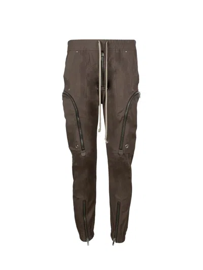 Rick Owens Men's Stretch Organic Cotton Tapered Trousers In Taupe Brown