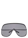 Rick Owens Statement Rimless Sunglasses With Oversized Frame In Black