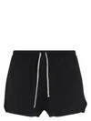 Rick Owens Elastic Waistband Swim Shorts With Side Pockets In Black