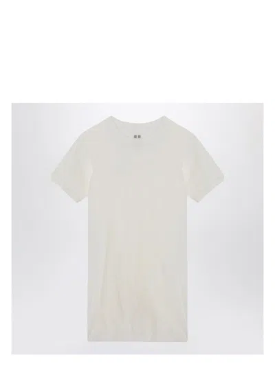 Rick Owens Men's T-shirt Double Ss T White | Size Large | Ru01e5256uc