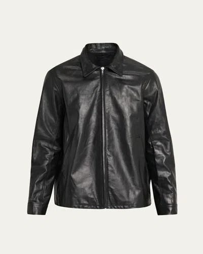 RICK OWENS MEN'S TAMPONATO LEATHER BLOUSON JACKET