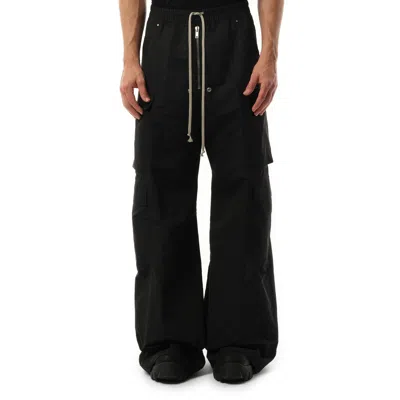 Rick Owens Men's Tech Faille Cargobelas In Black