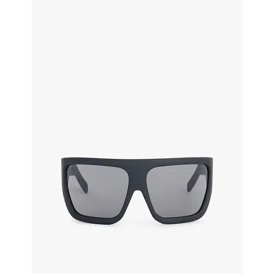 Rick Owens Black Porterville Davis Sunglasses In 0909 Black/black