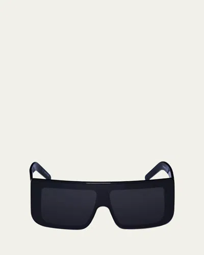 RICK OWENS MEN'S THICK FLAT-TOP SQUARE SUNGLASSES
