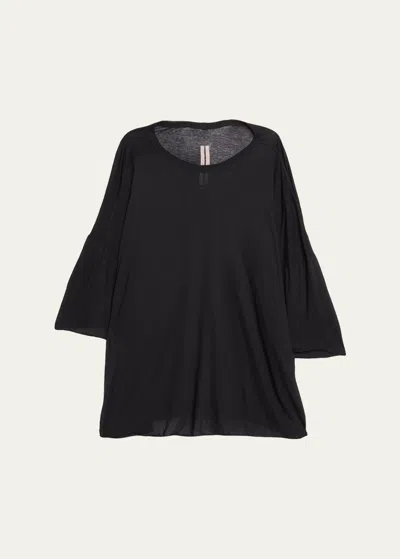 Rick Owens Men's Tommy Thin Oversized T-shirt In Black