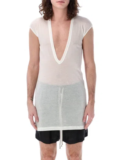 Rick Owens Dylan T Cotton Tank Top In White