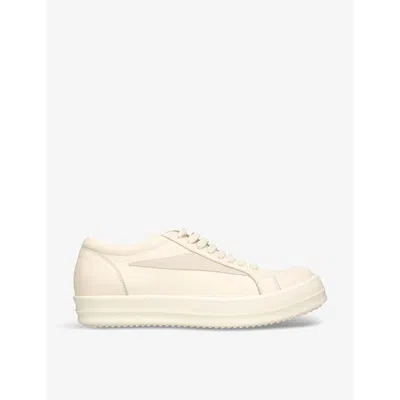 Rick Owens Mens White Vintage Low Leather Low-top Trainers