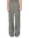 Rick Owens Cargobelas Twisted Wool Pants In Grigio