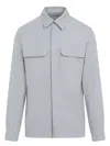 Rick Owens Work Shirt With Double Stitching And Flap Pockets In Blue