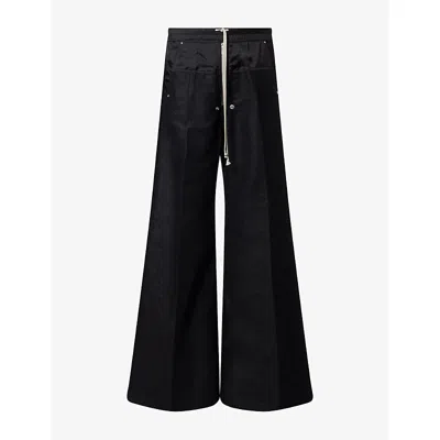 Rick Owens Mens Bela Wide-leg Cotton-lend Trousers Black