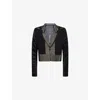 Rick Owens Mens Black Alice Notch-lapels Silk Blazer In Multi