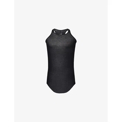 Rick Owens Mens Black Basic Rib Sleeveless Woven Top