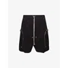Rick Owens Mens Black Bauhaus Bela Zipped Cotton Shorts In Black