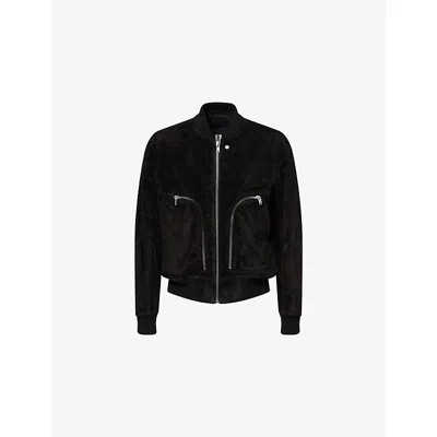 Rick Owens Mens Black Bauhaus Flight Leather Bomber Jacket