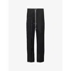 Rick Owens Mens Black Bela Drawstring Tapered-leg High-rise Stretch-cotton Trousers