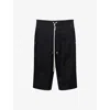Rick Owens Mens Black Bela Pods Drawstring Stretch-cotton Trousers In Black