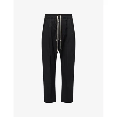 Rick Owens Mens Black Bela Straight-leg Cotton Trousers