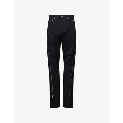 Rick Owens Mens Black Bolan Banana Tapered-leg Stretch-cotton Trousers