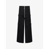 Rick Owens Mens Black Cargobelas Flared Stretch-cotton Trousers