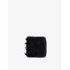 Rick Owens Mens Cow Fur Zipped Leather Wallet Black In Black