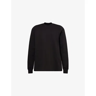 Rick Owens Mens Black Crewneck Long-sleeve Cotton T-shirt Xl