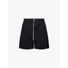 Rick Owens Mens Black Drawstring Relaxed-fit Stretch-cotton Shorts