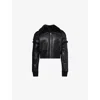 Rick Owens Mens Black Flight Cropped Leather Shearling Jacket In Black