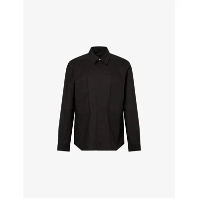 Rick Owens Mens Black Fogpocket Relaxed-fit Cotton-poplin Overshirt