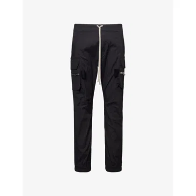 Rick Owens Mens Black Mastodon Patch-pocket Cotton Cargo Trousers