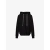 Rick Owens Mens Black Oversized Drawstring Cotton-jersey Hoody Xs In Black