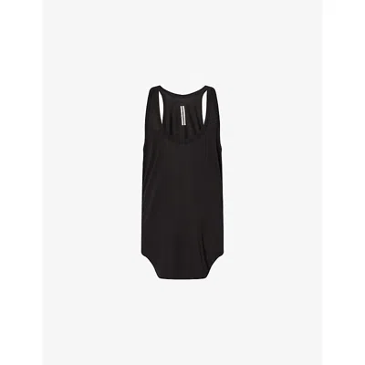 Rick Owens Mens Black Pony Scoop-neck Wool-silk Blend Tank Top