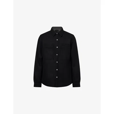 Rick Owens Mens Black Regular-fit Patch-pocket Wool Jacket