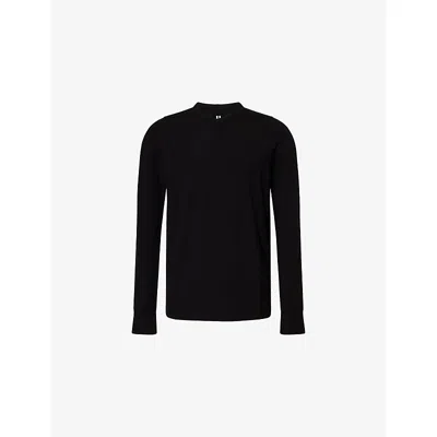 Rick Owens Mens Black Thermal Long-sleeve Stretch-jersey Blend Top