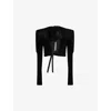 Rick Owens Mens Black Tight Cropped Leather Jacket In Black