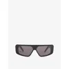 Rick Owens Mens Blk Temple/blk Lens Performa Acetate Sunglasses In Black