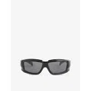 Rick Owens Mens Blk Temple/blk Lens Rick Nylon Sunglasses In Black