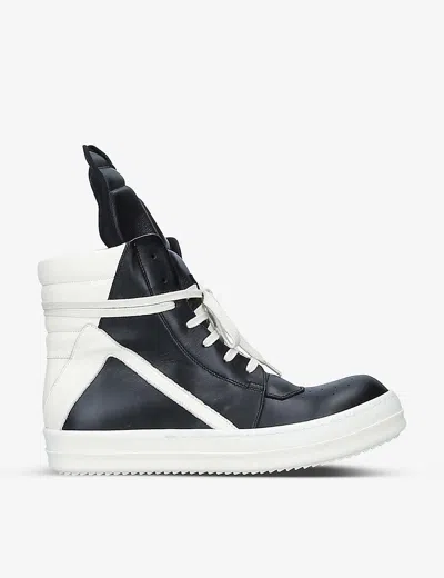 RICK OWENS MENS RICK OWENS GEOBASKET LEATHER HIGH-TOP TRAINERS,52042059