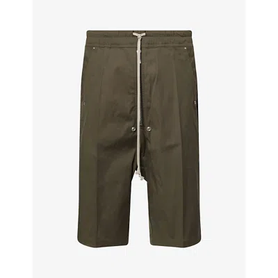 Rick Owens Mens Bosco Bela Pods Cotton Shorts In Green