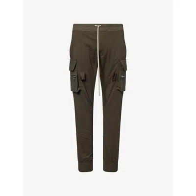 Rick Owens Mens Bosco Mastodon Flap-pocket Cotton-jersey Cargo Trousers In Green
