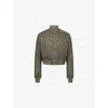Rick Owens Mens Bosco Quilted Flight Shell Bomber In Green