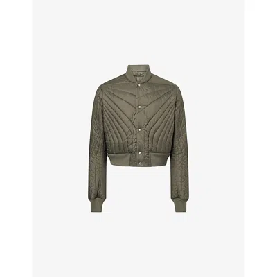 Rick Owens Mens Bosco Quilted Flight Shell Bomber In Green
