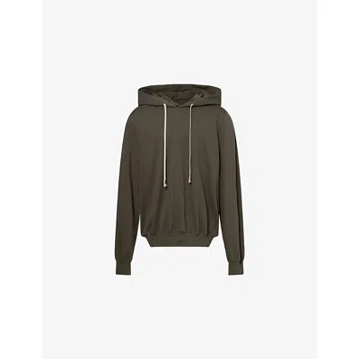 Rick Owens Mens Bosco Relaxed-fit Long-sleeves Cotton-jersey Hoody In Brown