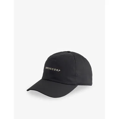 Rick Owens Mens Brand-embroidered Panelled Stretch-cotton Baseball Cap Black Pearl